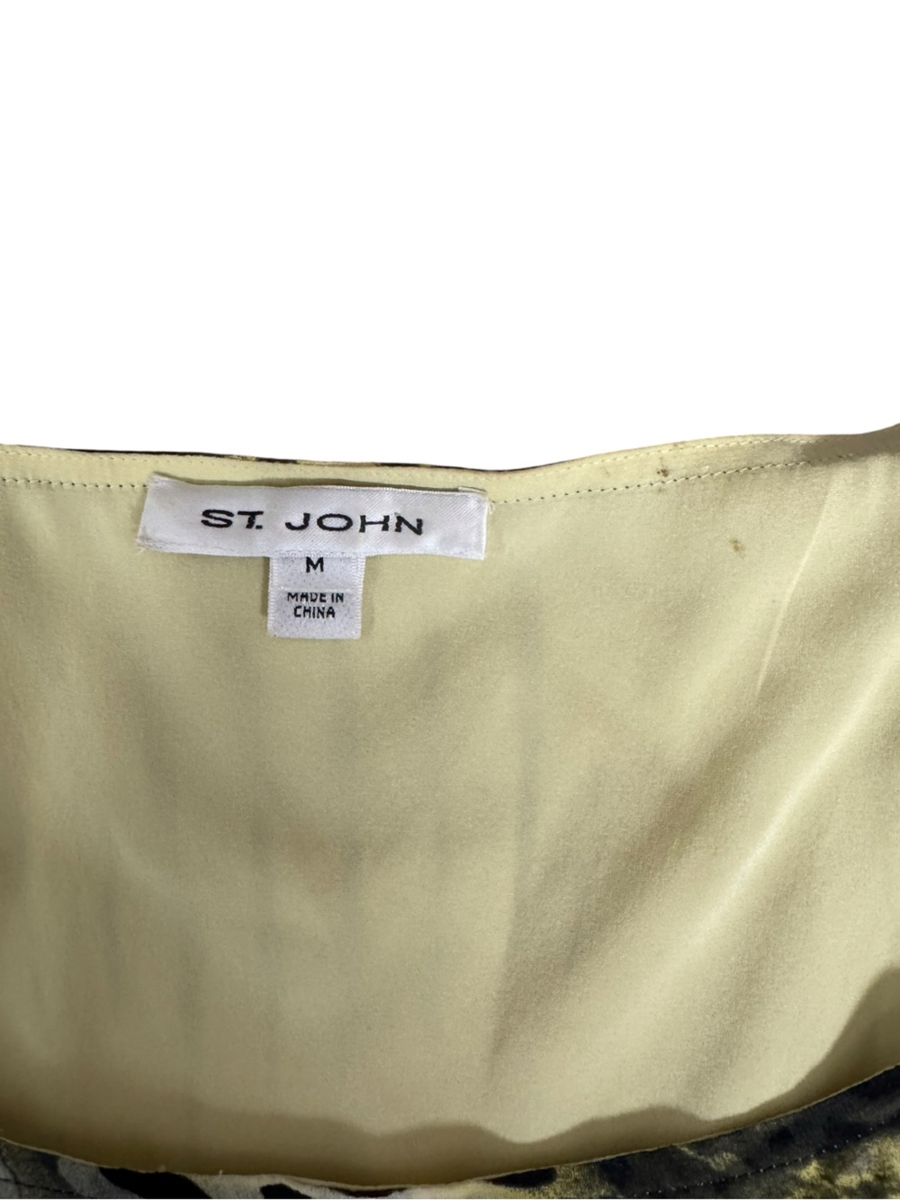 St. John Silk Blend Abstract Print Sleeveless Tank Top Yellow Gray M - Picture 4 of 6